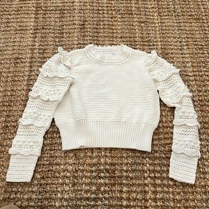 Cropped Sandro White Sweater